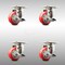 Service Caster 3 Inch 316SS Red Polyurethane Wheel Swivel Top Plate Caster Set with Brake SCC SCC-SS31620S314-PPUB-RED-TLB-4 - alternate 1